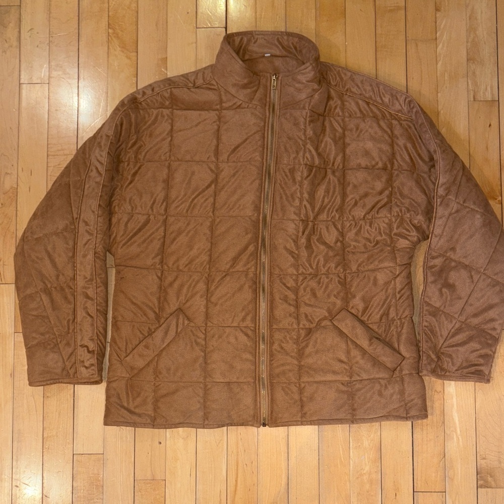 Amazon Women's Brown Quilted Dolman Puffer Jacket warm outer warm - Picture 4 of 9